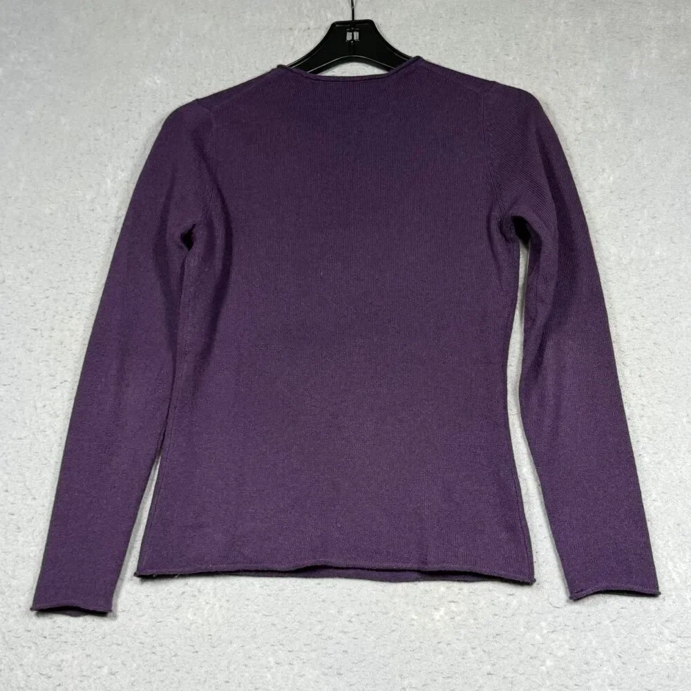 Cashmere Cache Women’s SZ S Purple 100% Cashmere Casual Soft Knit Pull Over